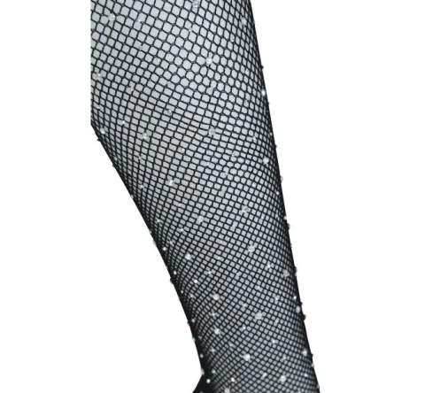 Mesh strømpebukser med rhinestones