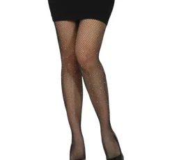 Mesh strømpebukser med rhinestones