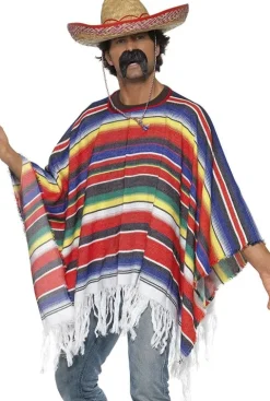 Mexicaner poncho i Multifarve