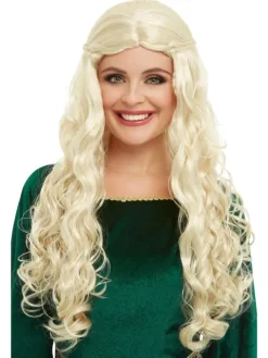 Middelalder paryk HVID - Dragon Goddess