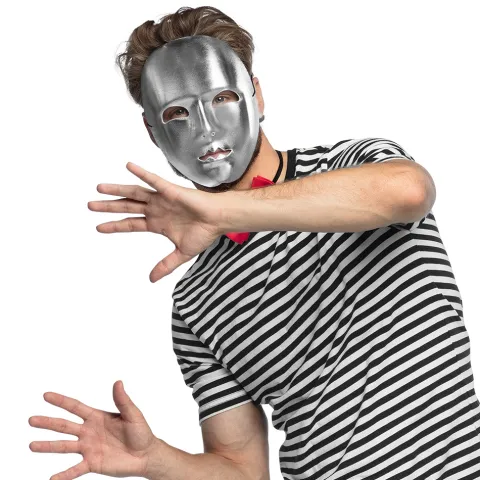 Mime maske i Sølv