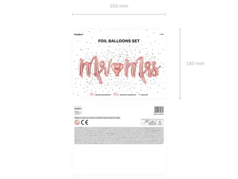 Mr-Mrs ballontekst i rosegold