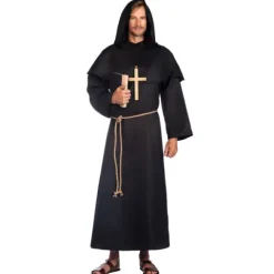 Munk kostume i sort