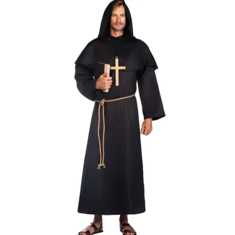 Munk kostume i sort