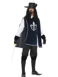 Musketer kostume i mørkeblå