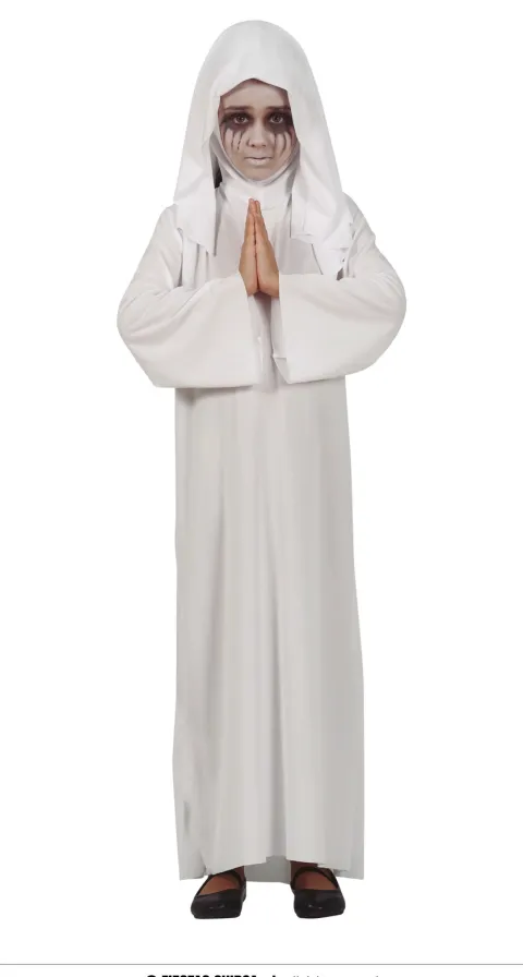 Nonne kostume Halloween - Hvid pige