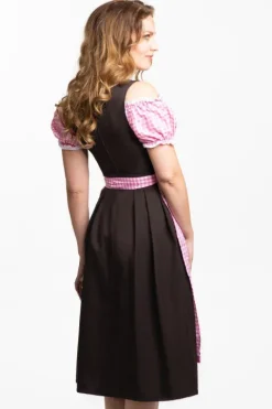 Oktoberfest kjole Anne- pink/brun