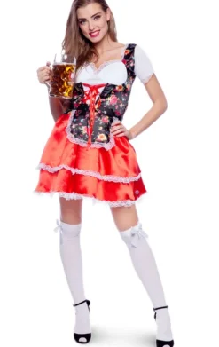 Oktoberfest Kjole Blomstret