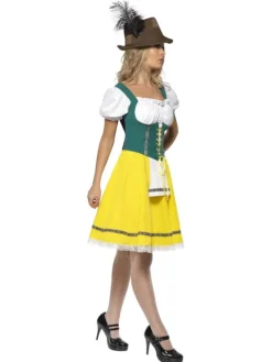 Oktoberfest Kjole i gul-grøn