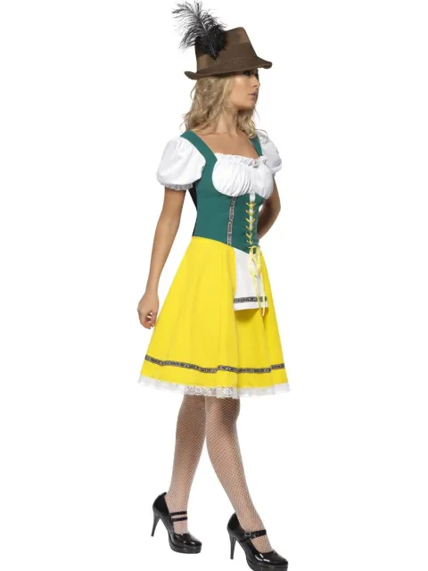 Oktoberfest Kjole i gul-grøn
