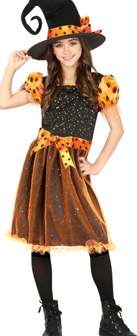 Orange heksekostume