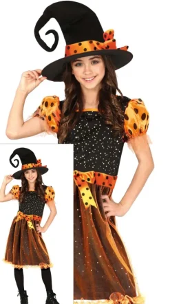 Orange heksekostume
