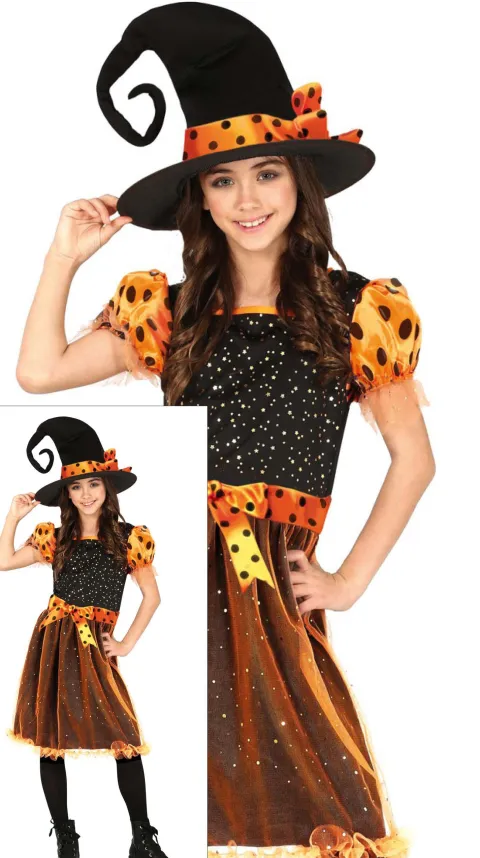 Orange heksekostume