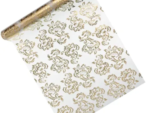 Organza Bordløber med guld print