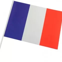 Papirflag Frankrig på pind, A4 25 stk.