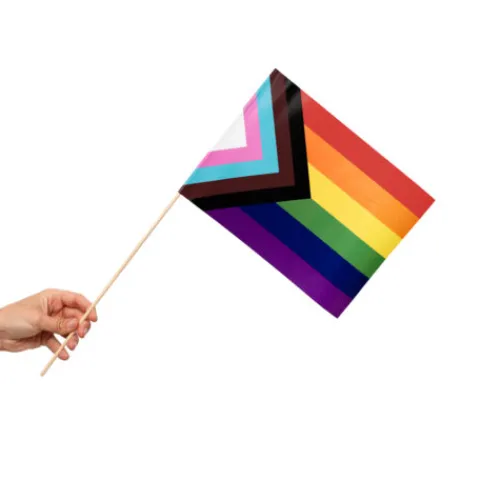 Papirflag på pind 10 stk - Progress