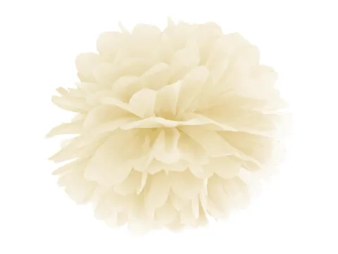 Papir pom pom Cremefarvet Ø35