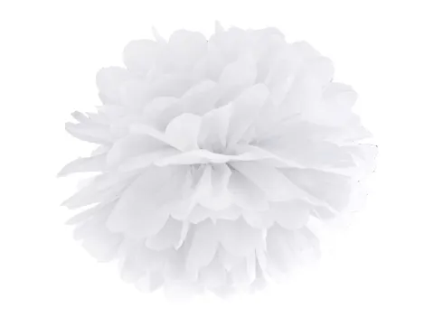 Papir pom pom hvid Ø35