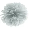 Papir pom pom sølv Ø35