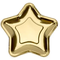 Paptallerkener Stjerne 23 cm GULD