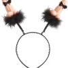 Penis hårbøjle med fjer og butterfly
