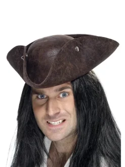 Pirathat brun trikorn