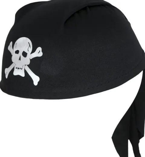 Pirat hat sort stof