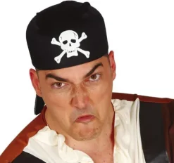 Pirat hat sort stof