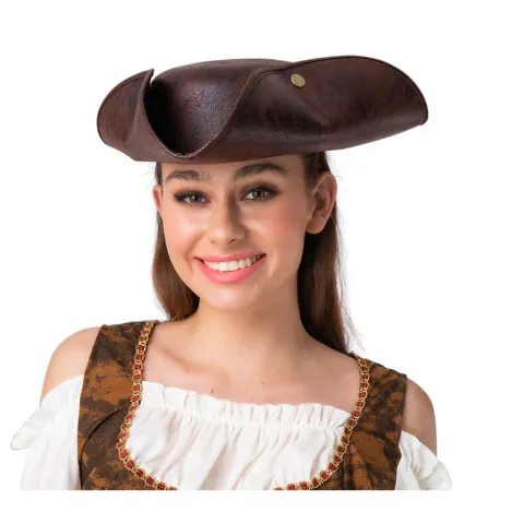Pirathat Tricorn i brun