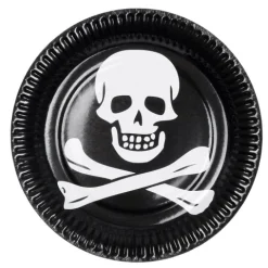 Pirat tallerken med kranie og knogler