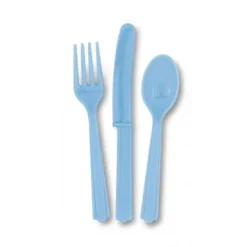 Plastbestik, 18 dele LYSEBLÅ