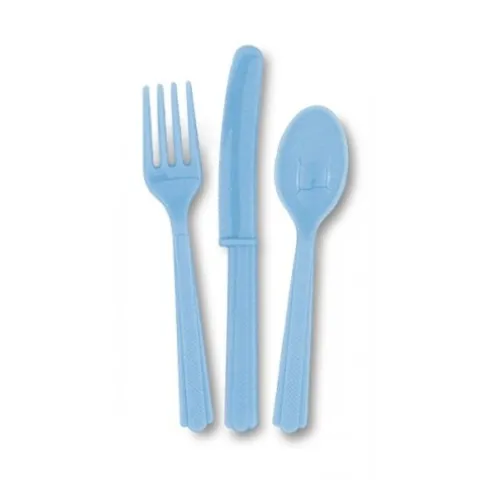 Plastbestik, 18 dele LYSEBLÅ