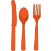 Plastbestik, 18dele, orange