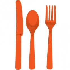 Plastbestik, 18dele, orange