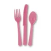 Plastbestik, 18 dele PINK