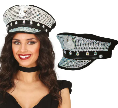 Politihat med bling