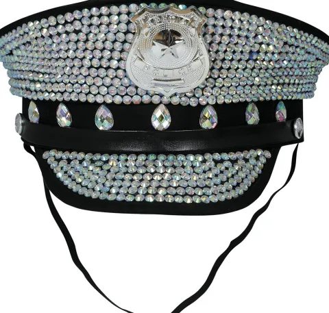 Politihat med bling