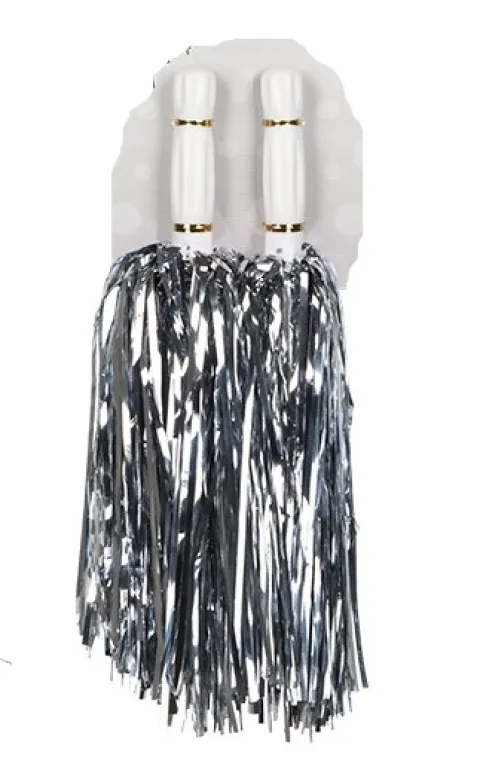 Pom Pom Cheerleader i metallic sølv
