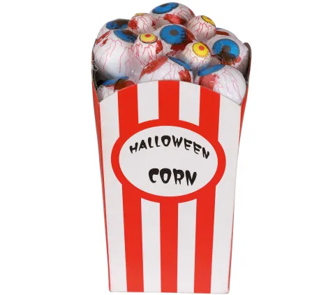 Popcornbæger med blodige øjne