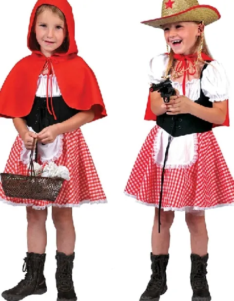 Rødhætte / cowgirl kostume til piger