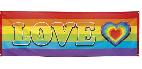 Regnbue farvet Flag LOVE