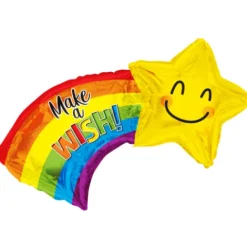 Regnbue folieballon - Make a wish