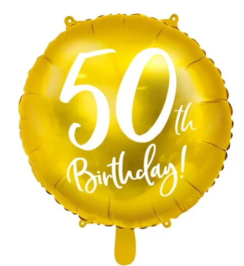 50 år Folieballon GULD