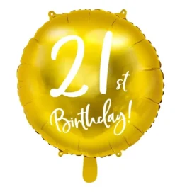 21 år Folieballon GULD