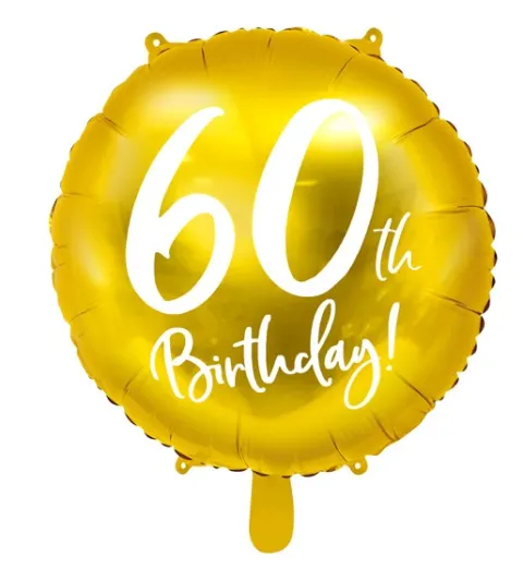 60 år Folieballon i GULD