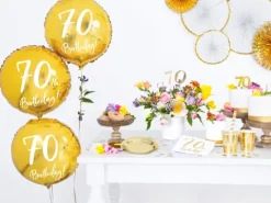 70 år Folieballon i GULD