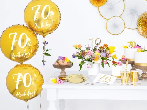 70 år Folieballon i GULD