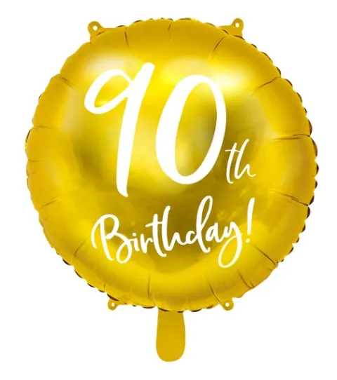 90 år Folieballon i GULD