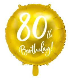 80 år Folieballon i GULD