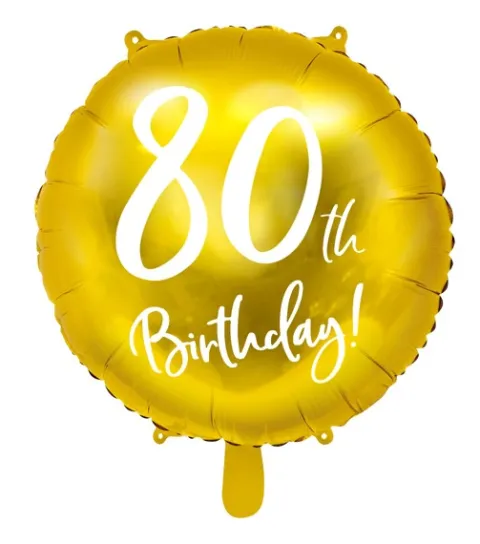 80 år Folieballon i GULD